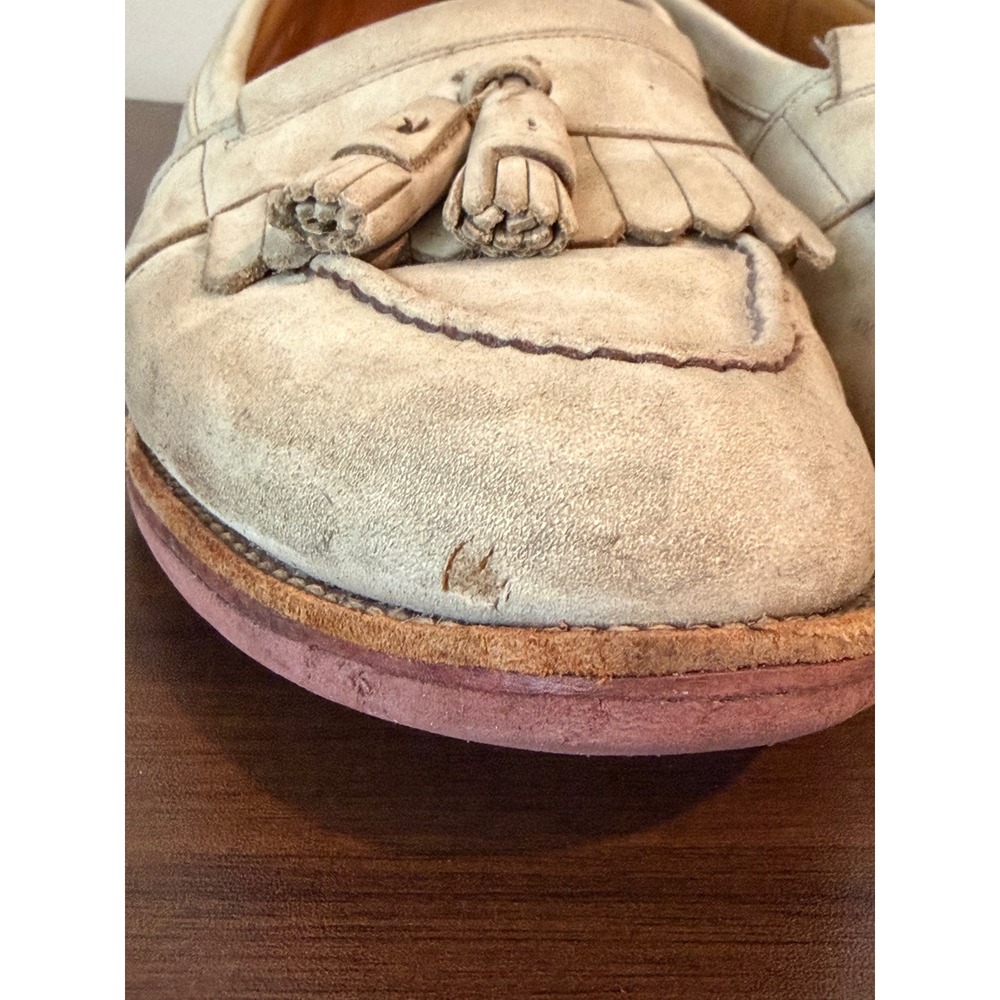 Allen Edmonds Newport Tan Suede Tassel Kiltie Loafers Mens 9.5 D Shoes Moc Toe - Picture 10 of 16